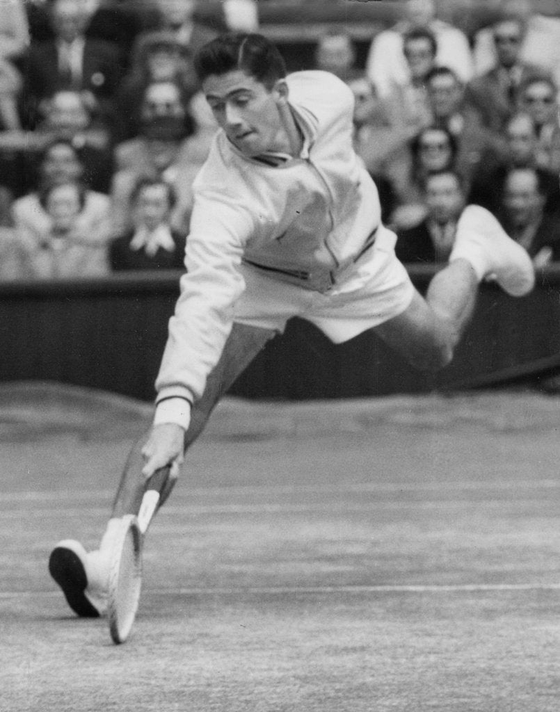 Detail of Ken Rosewall in action at Wimbledon by Associated Newspapers