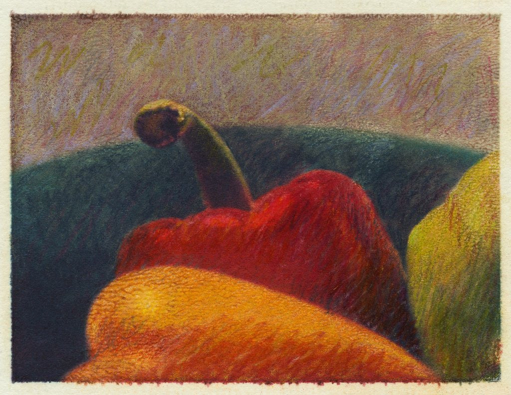 Detail of Three Peppers by Jennifer Kennard