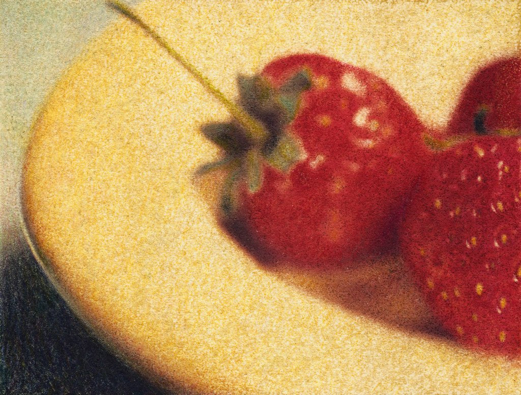 Detail of Bowl of Strawberries by Jennifer Kennard