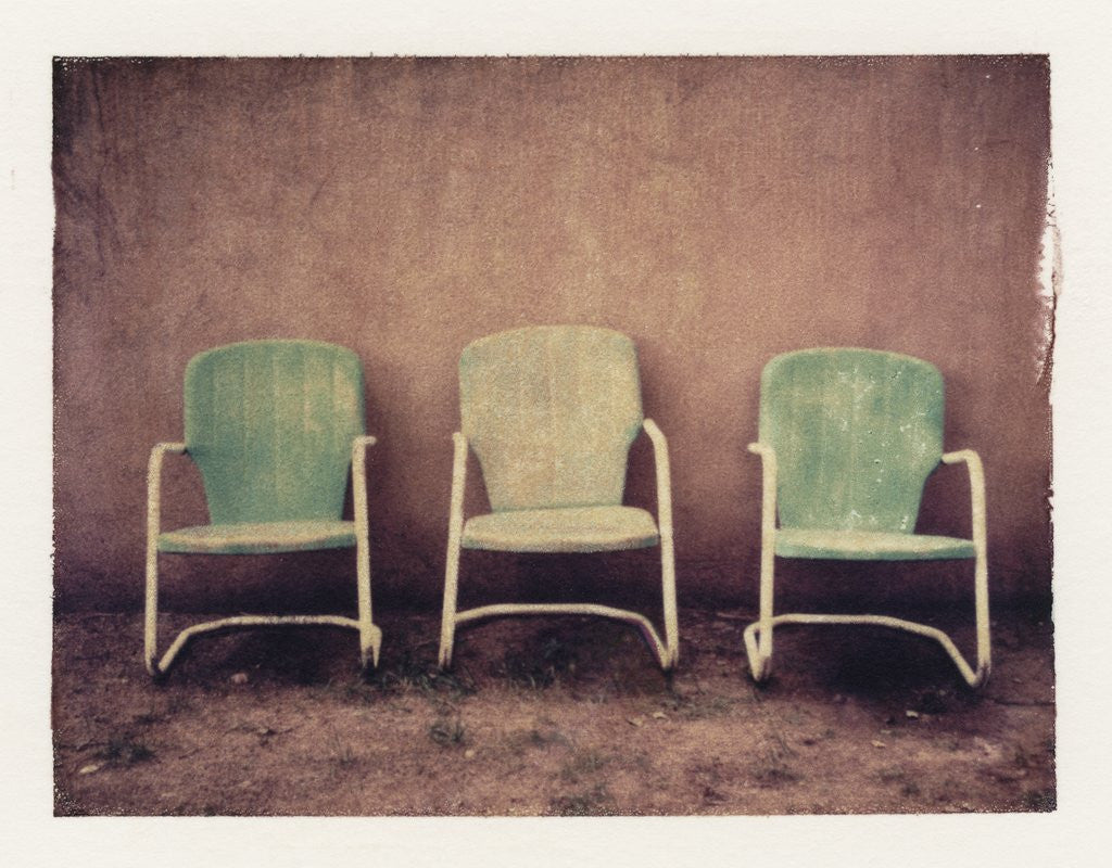 Detail of Three Turquoise Chairs by Jennifer Kennard