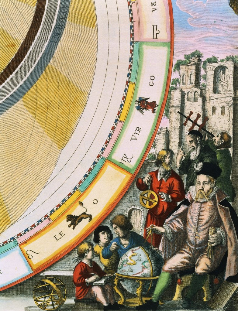 Detail of Detail from a Map of Tycho Brahe's System of Planetary Orbits by Andreas Cellarius