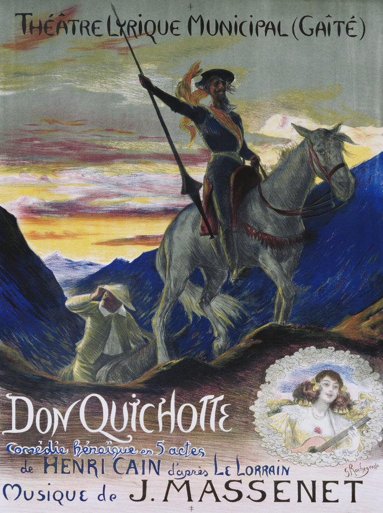 Detail of Poster for Jules Massenet's Opera Don Quichotte by Corbis