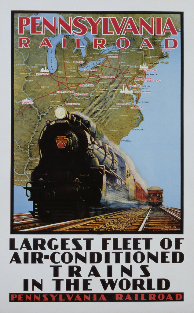 Detail of Pennsylvania Railroad Poster by Grif Teller