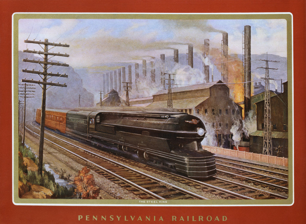 Detail of Pennsylvania Railroad, the Steel King by Grif Teller