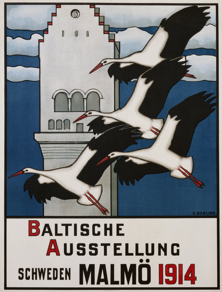 Detail of Baltische Ausstellung - Schweden Malmo Travel Poster by Ernst Norlind