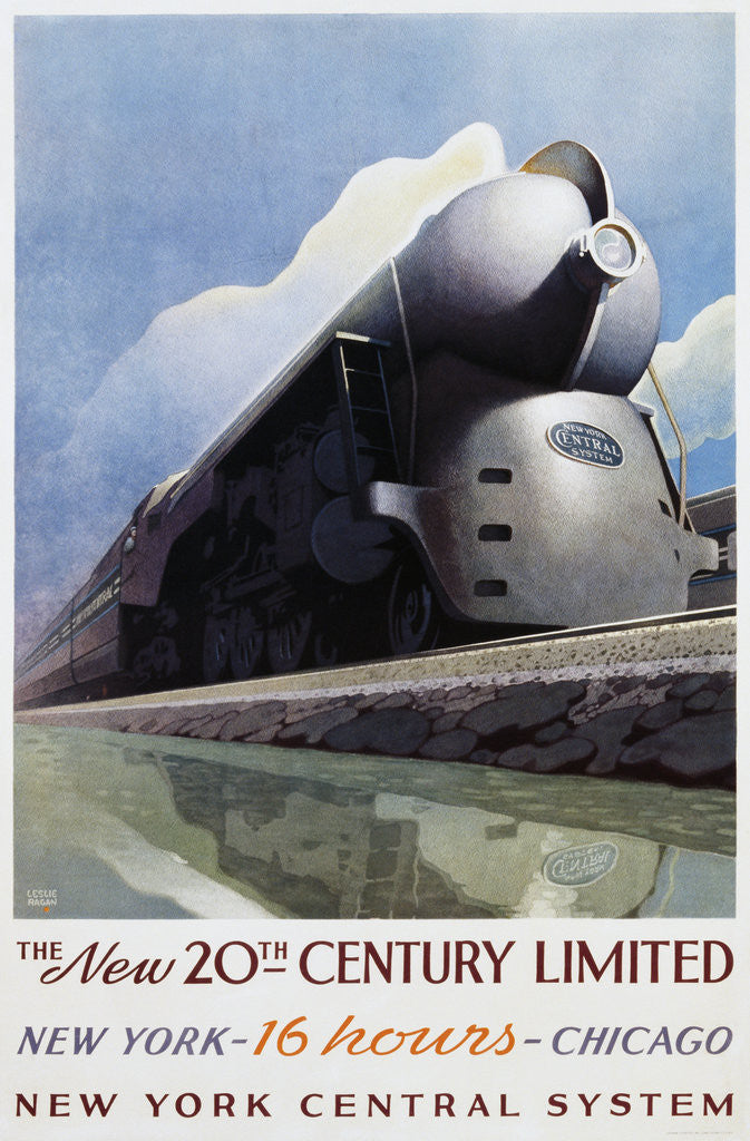 Detail of The New 20th-Century Limited Poster by Leslie Ragan