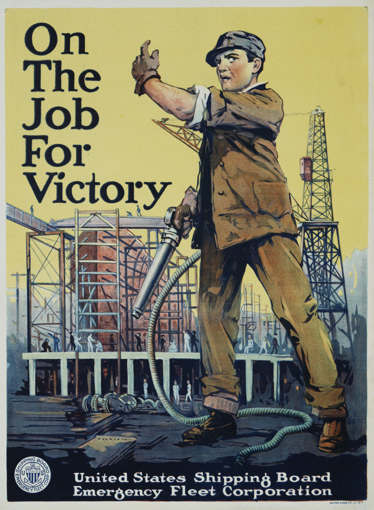 Detail of On the Job for Victory War Effort Poster by Corbis