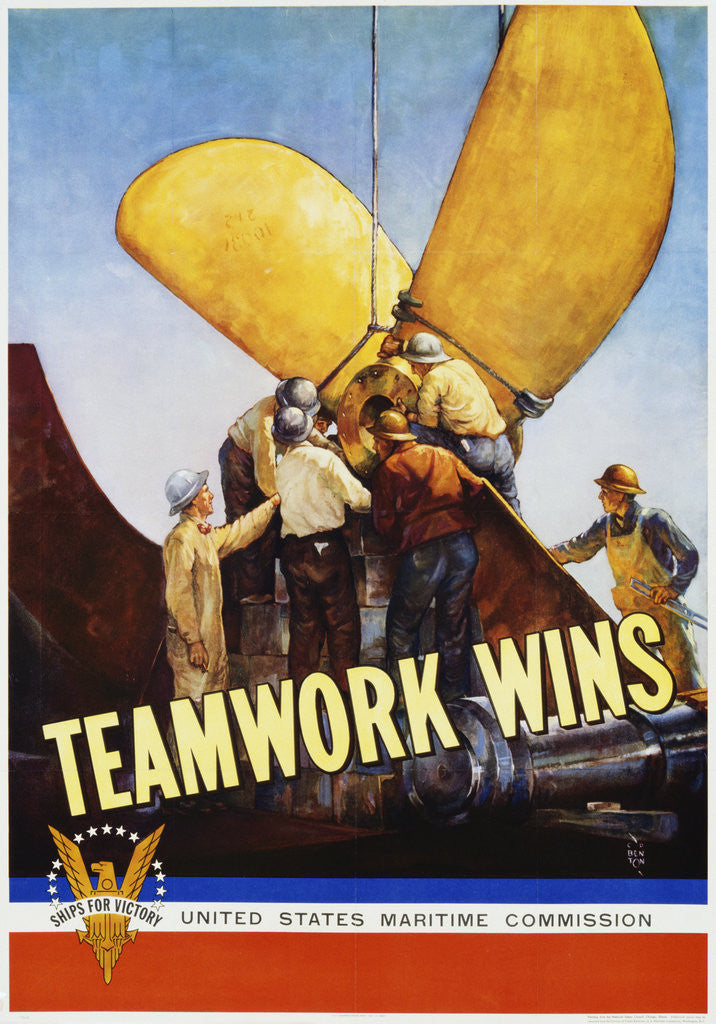 Detail of Teamwork Wins Poster by C.P. Benton