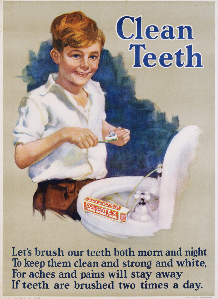 Detail of Clean Teeth Toothpaste Poster by Corbis