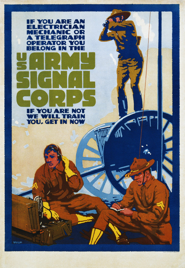 Detail of U.S. Army Signal Corps Recruitment Poster by Corbis