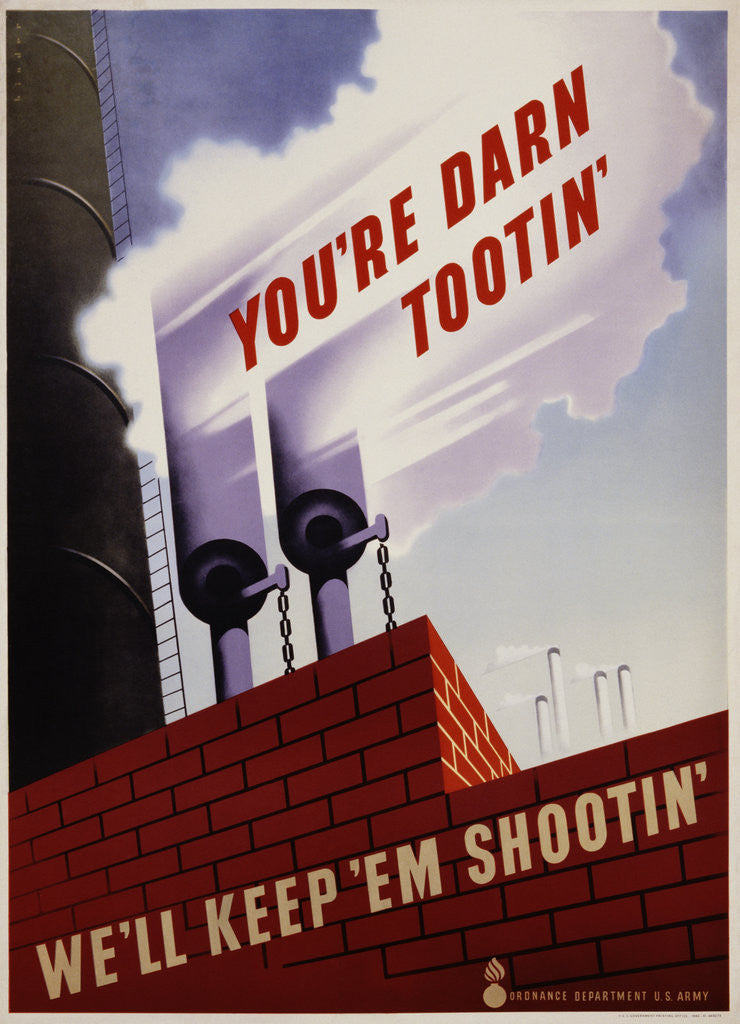 Detail of You're Darn Tootin' We'll Keep 'Em Shootin' Poster by Joseph Binder