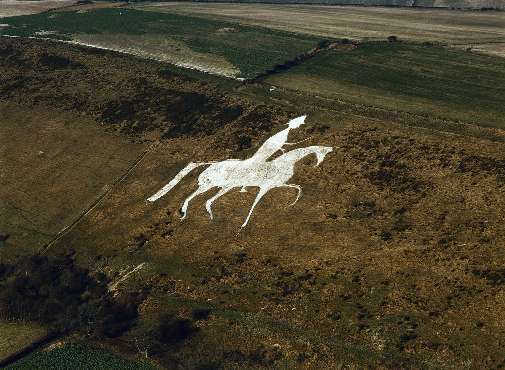 Detail of Aerial View of Man on Horse, Chalk Hillside Carving by Corbis