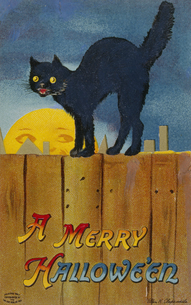 Detail of A Merry Halloween Postcard by Ellen H. Clapsaddle