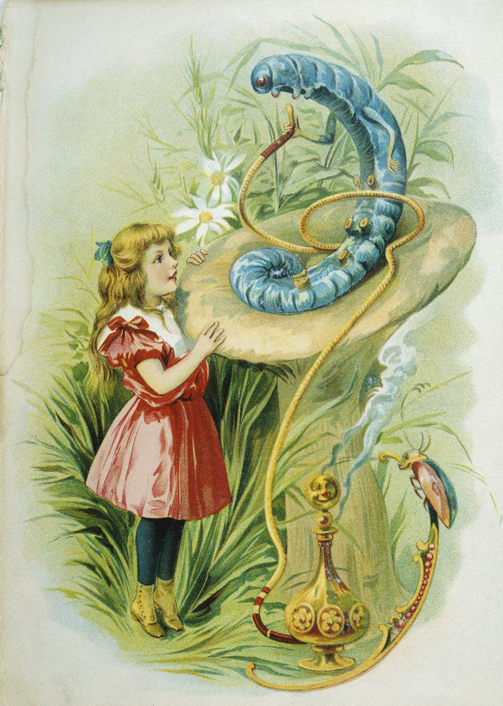 Detail of Book Illustration of Alice and the Caterpillar by Corbis