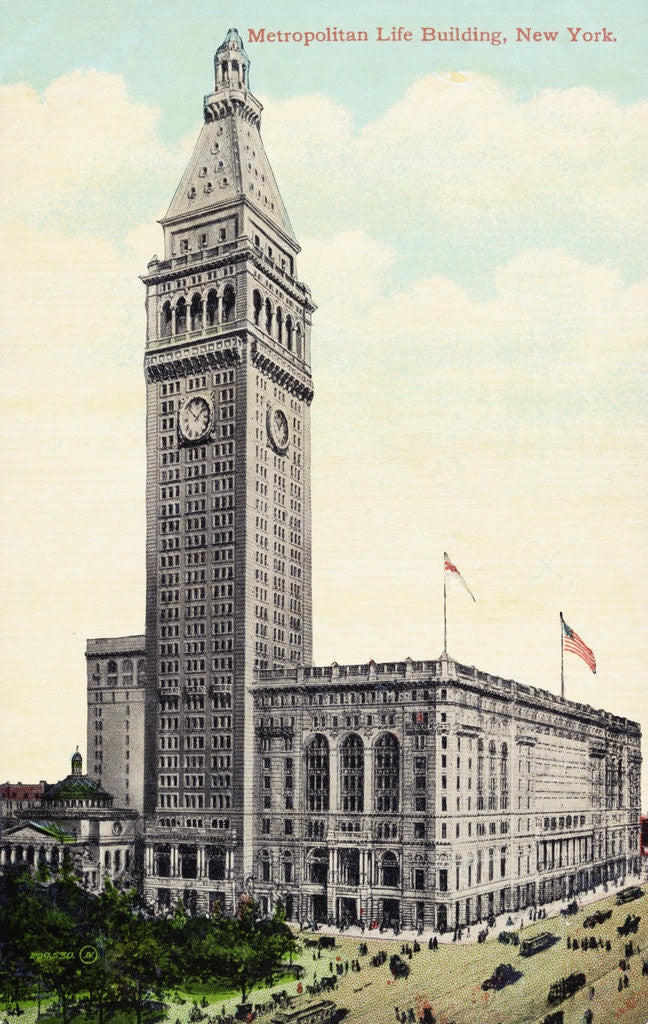 Detail of Metropolitan Life Building, New York Postcard by Corbis