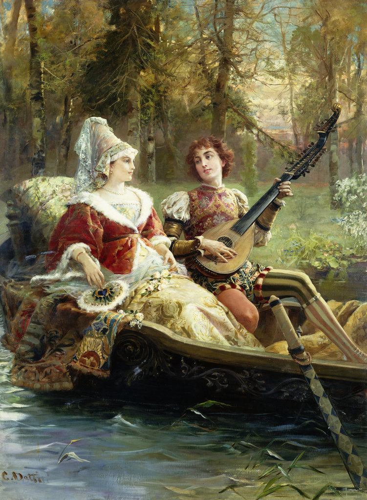 Detail of A Romantic Serenade by Cesare Agostino Detti