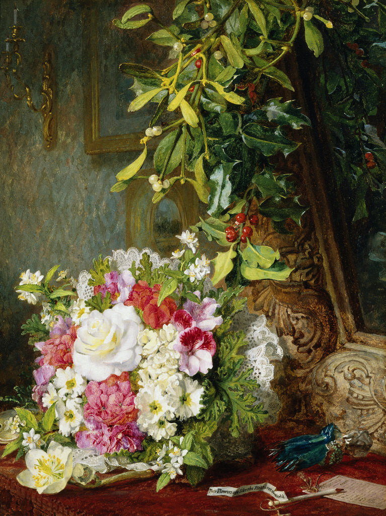 Detail of A Christmas Posy by Martha Darley Mutrie