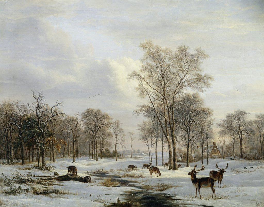 Detail of A Winter Landscape by Jacobus-Theodorus Abels