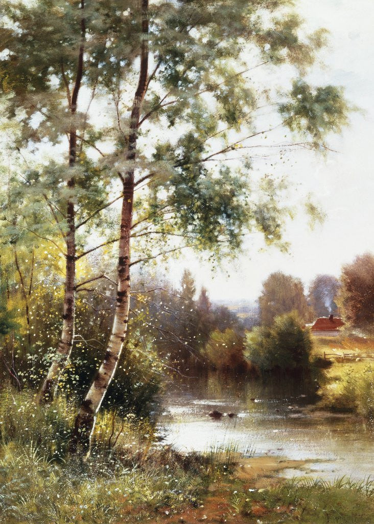 Detail of Landscape near Sonning on Thames, England by Ernest Parton