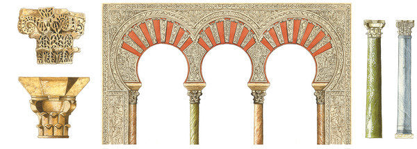 Detail of Spanish islamic caliphate art. Arches, capitals and columns by Fernando Aznar Cenamor