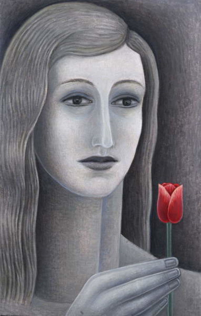 Detail of Girl with Tulip by Ruth Addinall