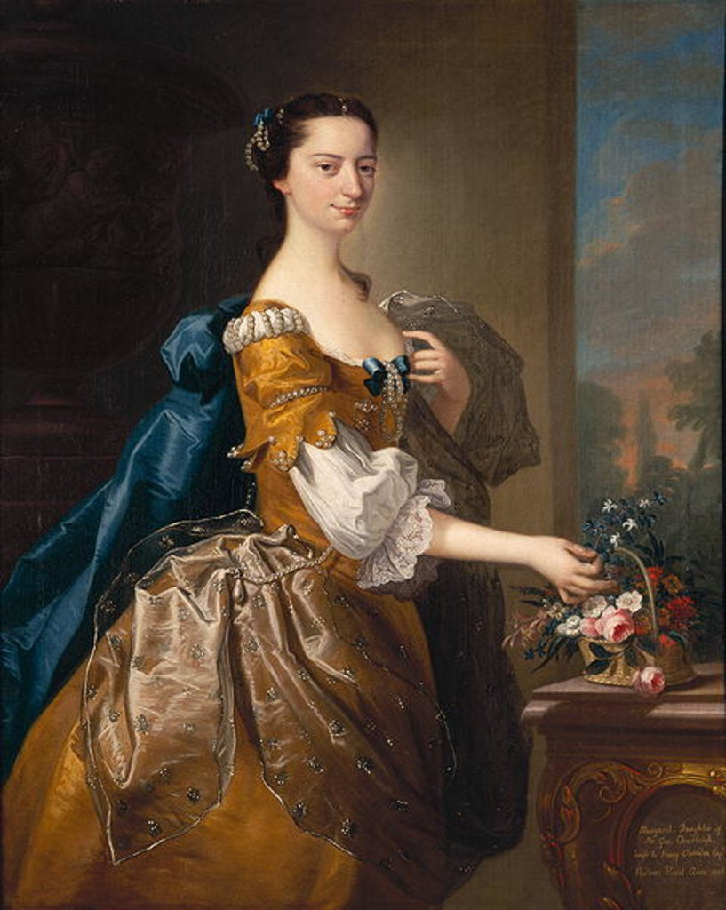 Detail of Margaret, Daughter of Sir George Chudleigh, Married Henry Oxendon by Thomas Hudson