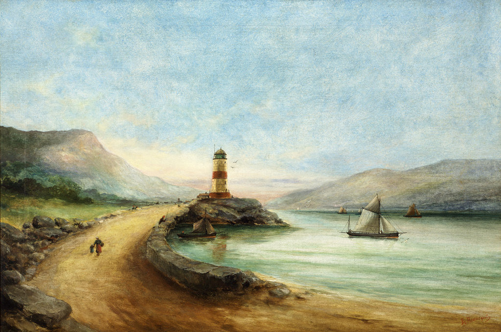 Detail of Seascape with Lighthouse by E. Hemingway