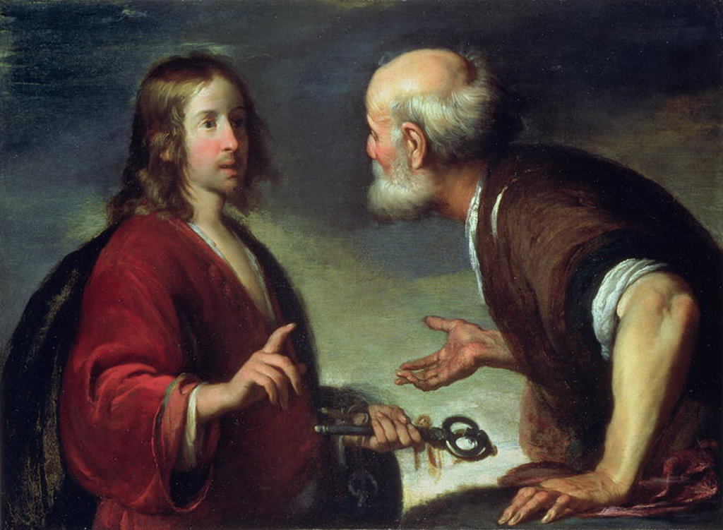 Detail of The Delivery of the Keys to St. Peter by Bernardo Strozzi