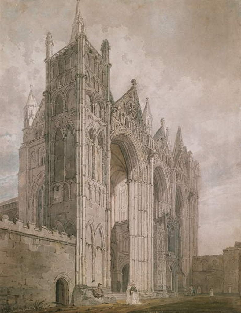 Detail of West Front of Peterborough Cathedral, 1794 by Thomas Girtin