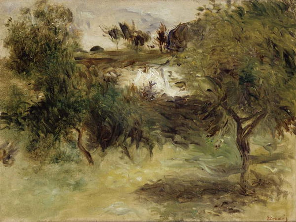 Detail of Landscape with Trees by Pierre Auguste Renoir