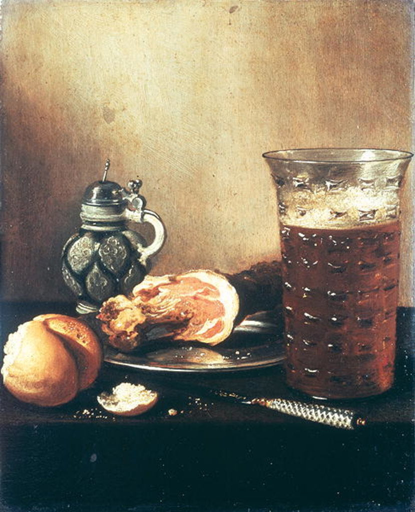 Detail of Still Life with a Ham, 17th century by Pieter Claesz