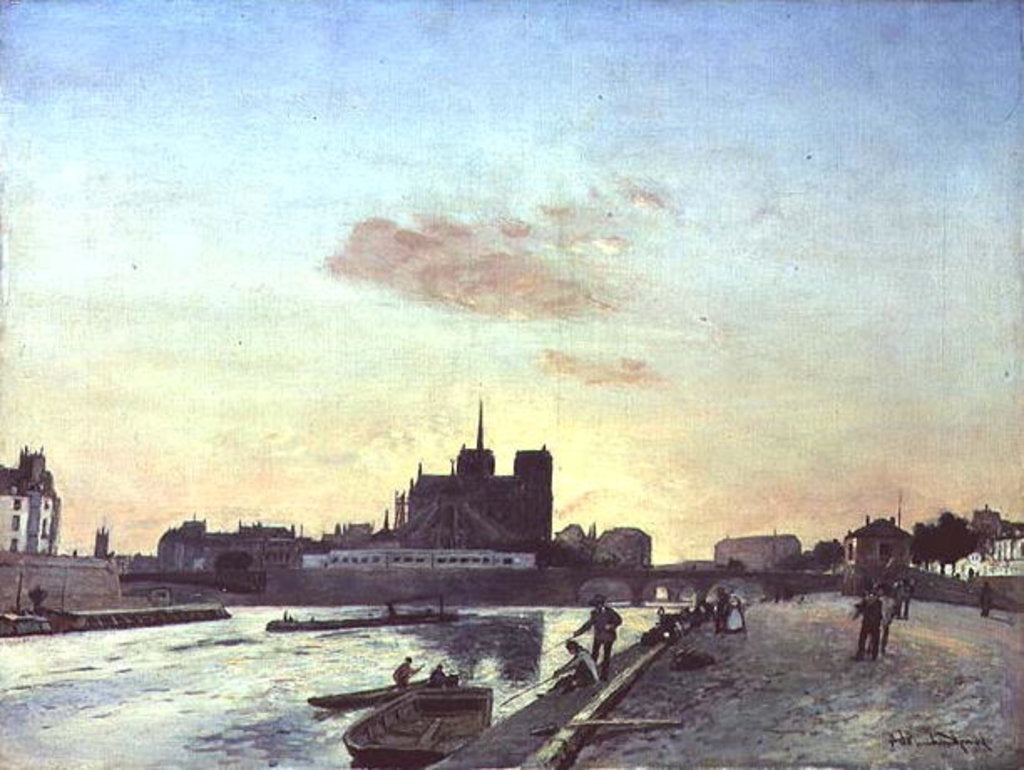 Detail of View of Notre Dame, Paris, 1864 by Johan-Barthold Jongkind