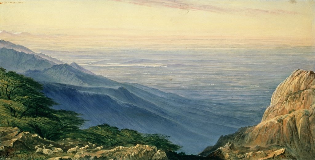 Detail of The Plain of Lombardy from Monte Generoso, 19th century by Edward Lear