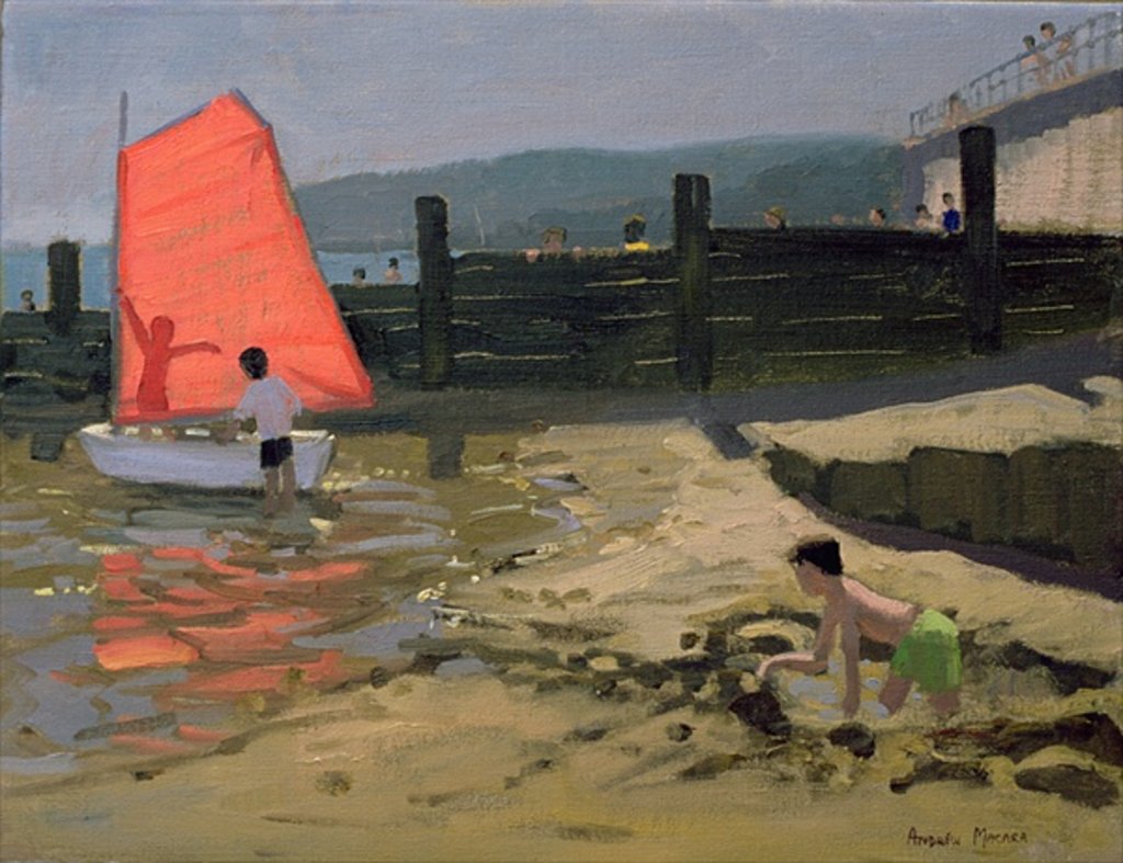 Detail of Red Sail, Isle of Wight, 1988 by Andrew Macara