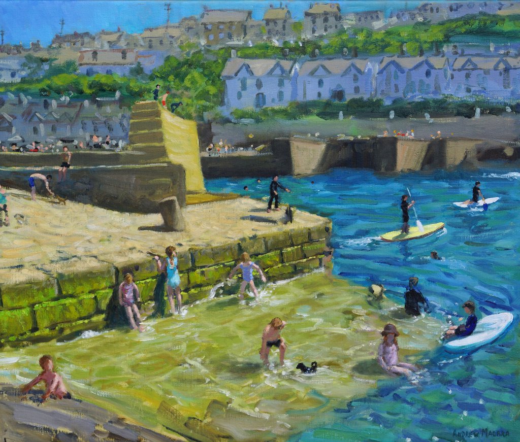 Detail of Fun in the harbour, Porthleven, Cornwall, 2021 by Andrew Macara