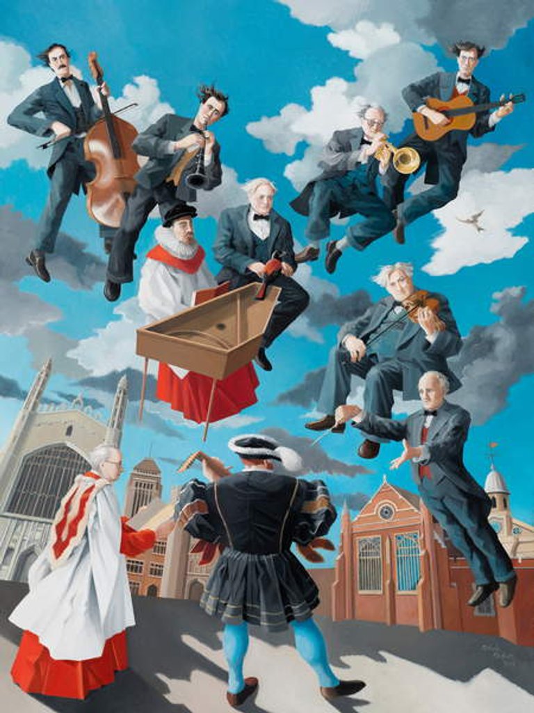 Detail of Music and minds of Cambridge by Ophelia Redpath