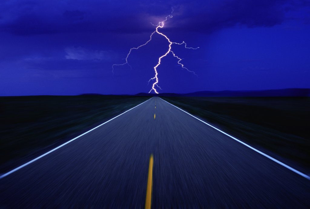 Detail of Road and Lightning by Corbis