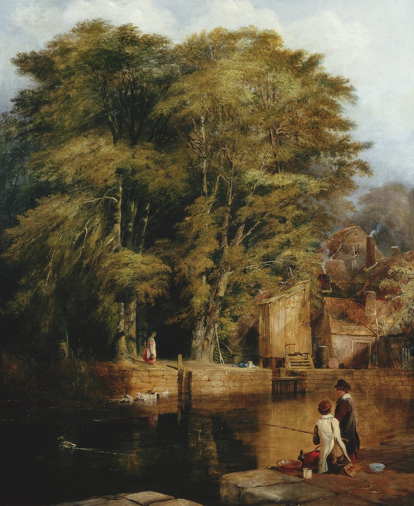 Detail of Young Anglers, Barras Bridge by Thomas Miles Richardson Senior