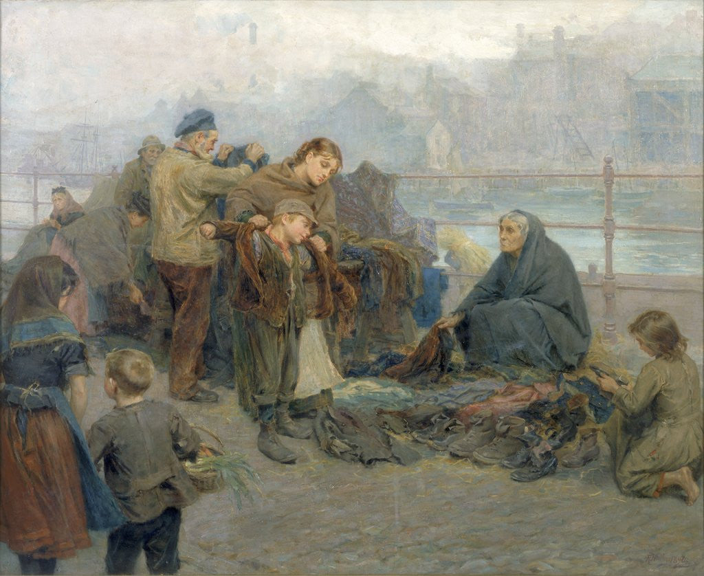 Detail of Paddy's Clothes Market, Sandgate by Ralph Hedley