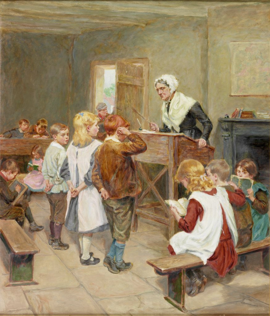 Detail of The Village School by Ralph Hedley