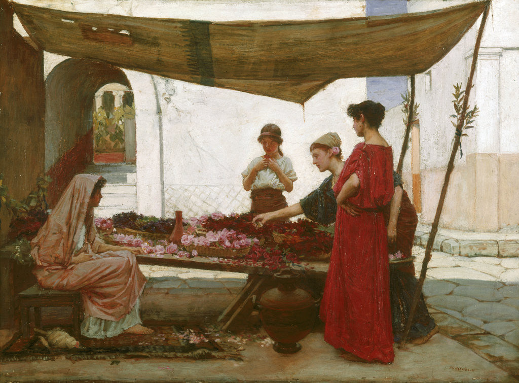 Detail of A Grecian Flower Market by John William Waterhouse