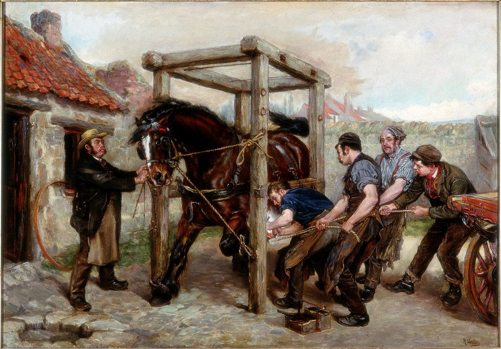 Detail of Shoeing the Bay Mare by Ralph Hedley