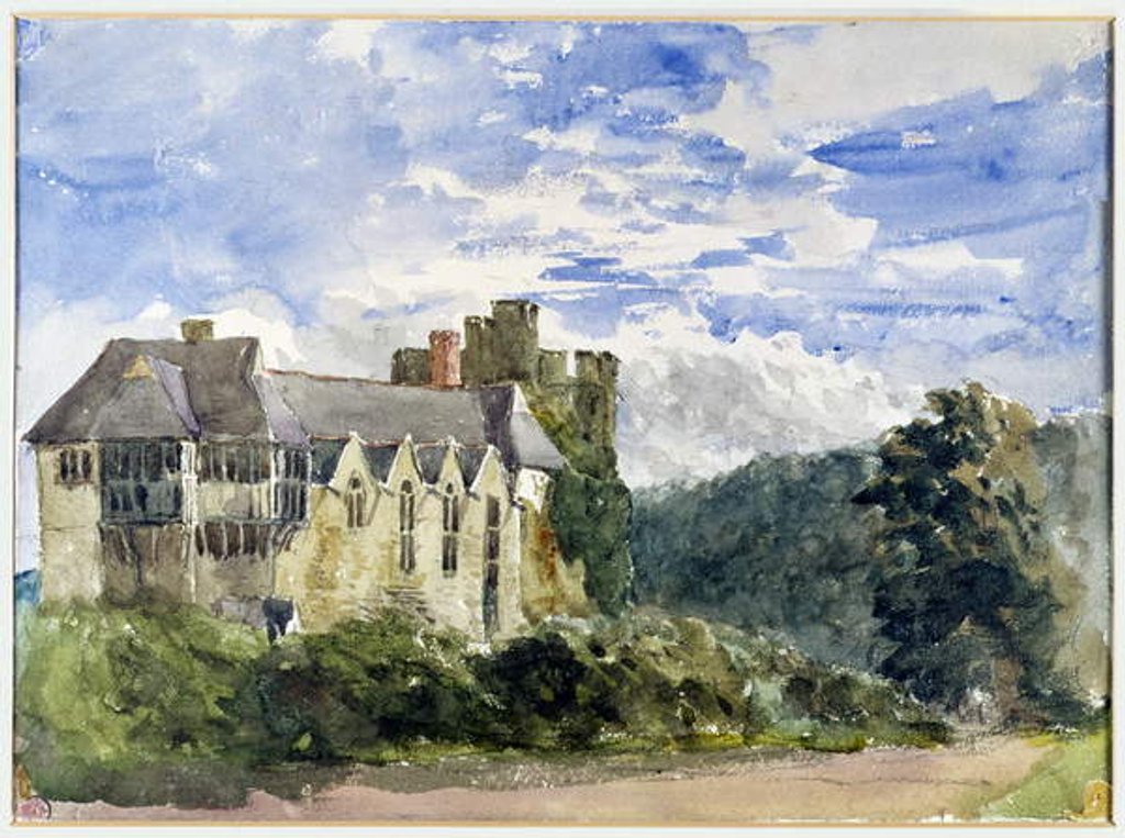 Detail of Stokesay Castle and Abbey by David Cox