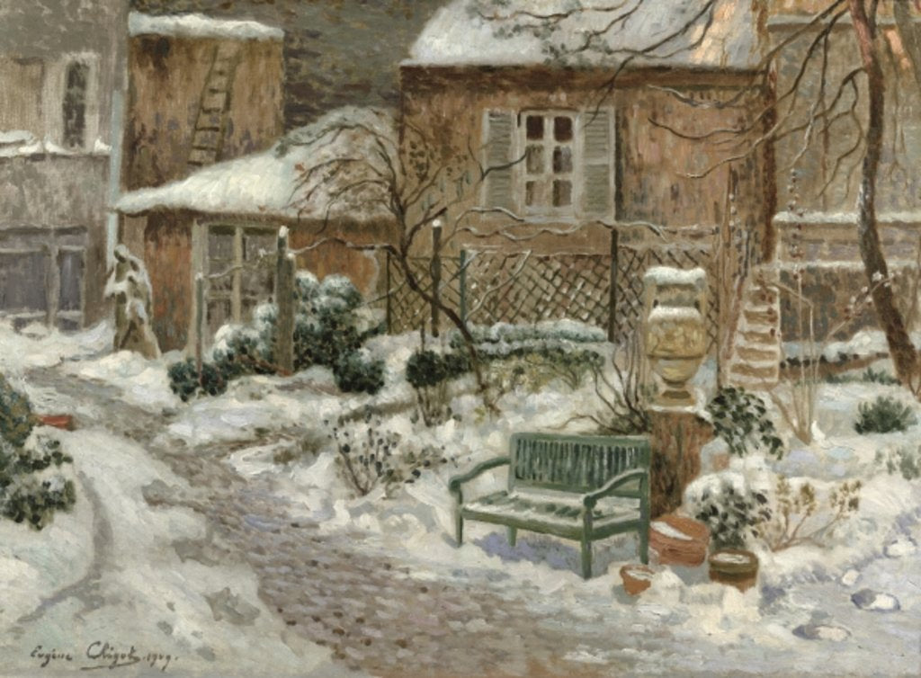 Detail of The Garden under Snow, 1909 by Eugene Chigot