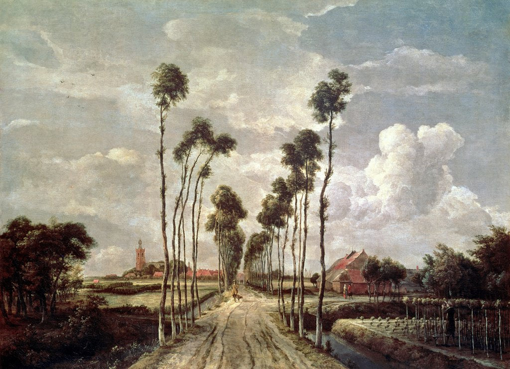 Detail of The Avenue at Middelharnis, 1689 by Meindert Hobbema