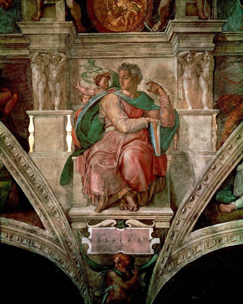 Detail of Sistine Chapel Ceiling: The Prophet Isaiah by Michelangelo Buonarroti