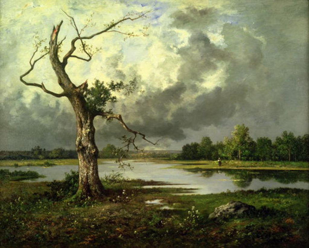 Detail of French River Landscape by Leon Richet