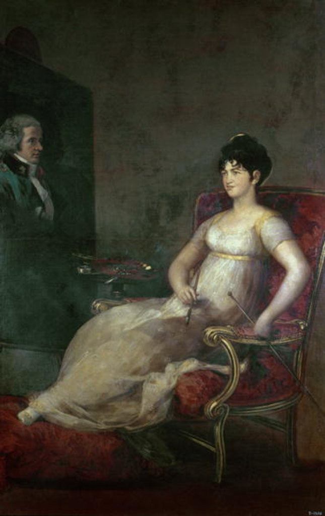 Detail of The Marquesa de Villafranca Painting her Husband by Francisco Jose de Goya y Lucientes