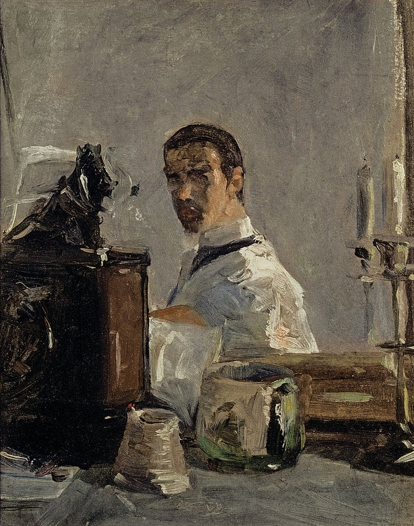 Detail of Self Portrait, 1880 by Henri de Toulouse-Lautrec