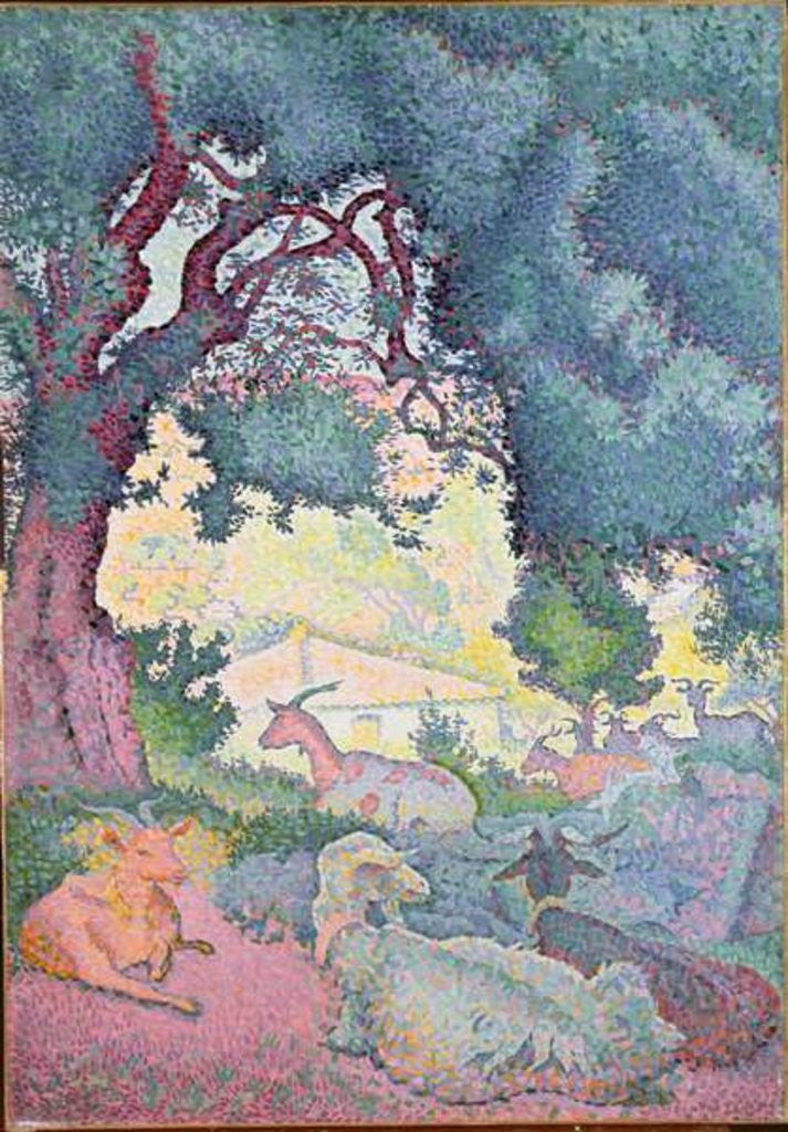 Detail of Landscape with Goats by Henri-Edmond Cross